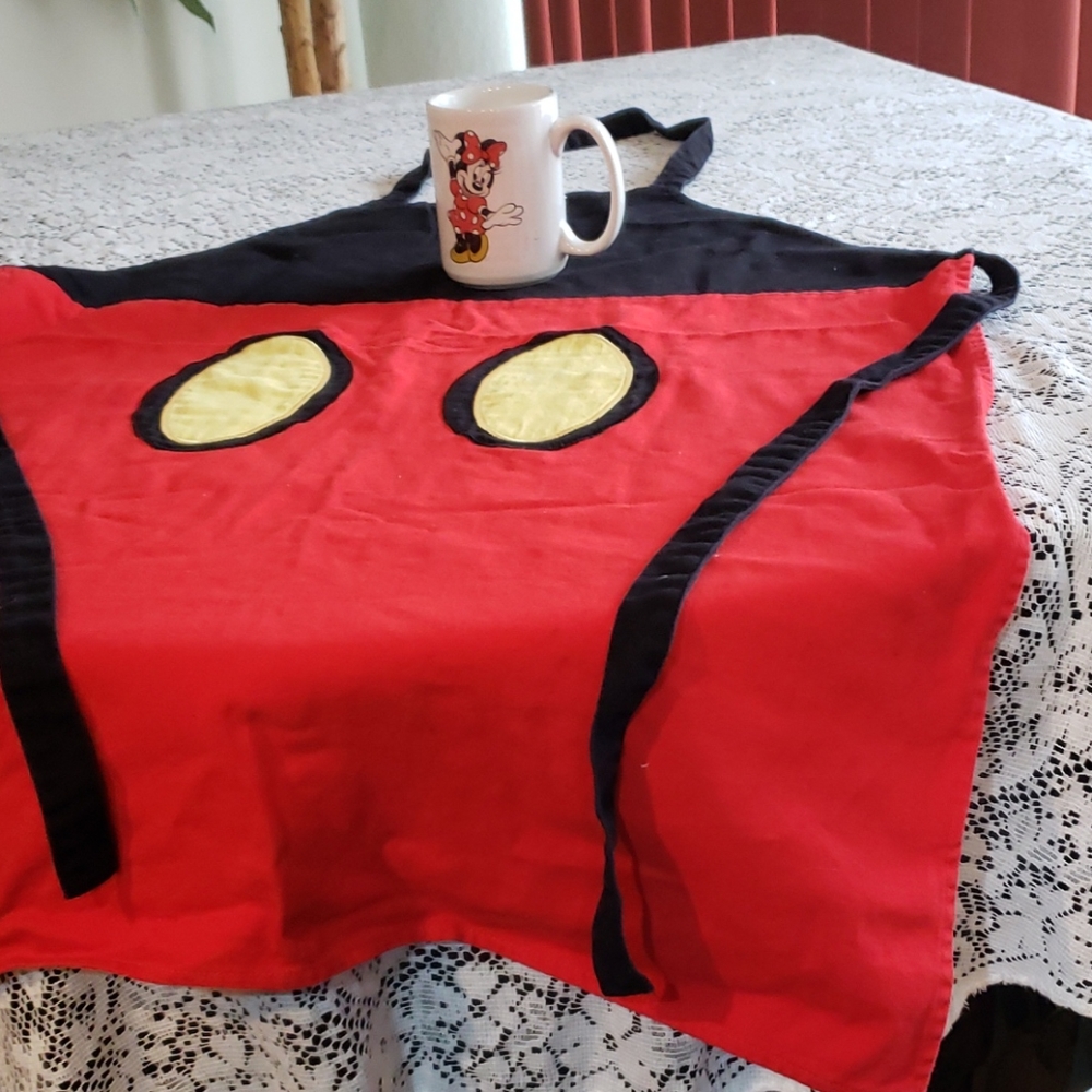 Mickey Mouse Apron and Minnie Mouse Coffee Mug.